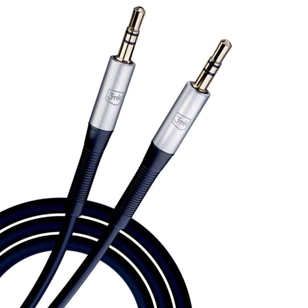 Cable de audio 3.5mm - 3.5mm 3MK, 1m, Negro