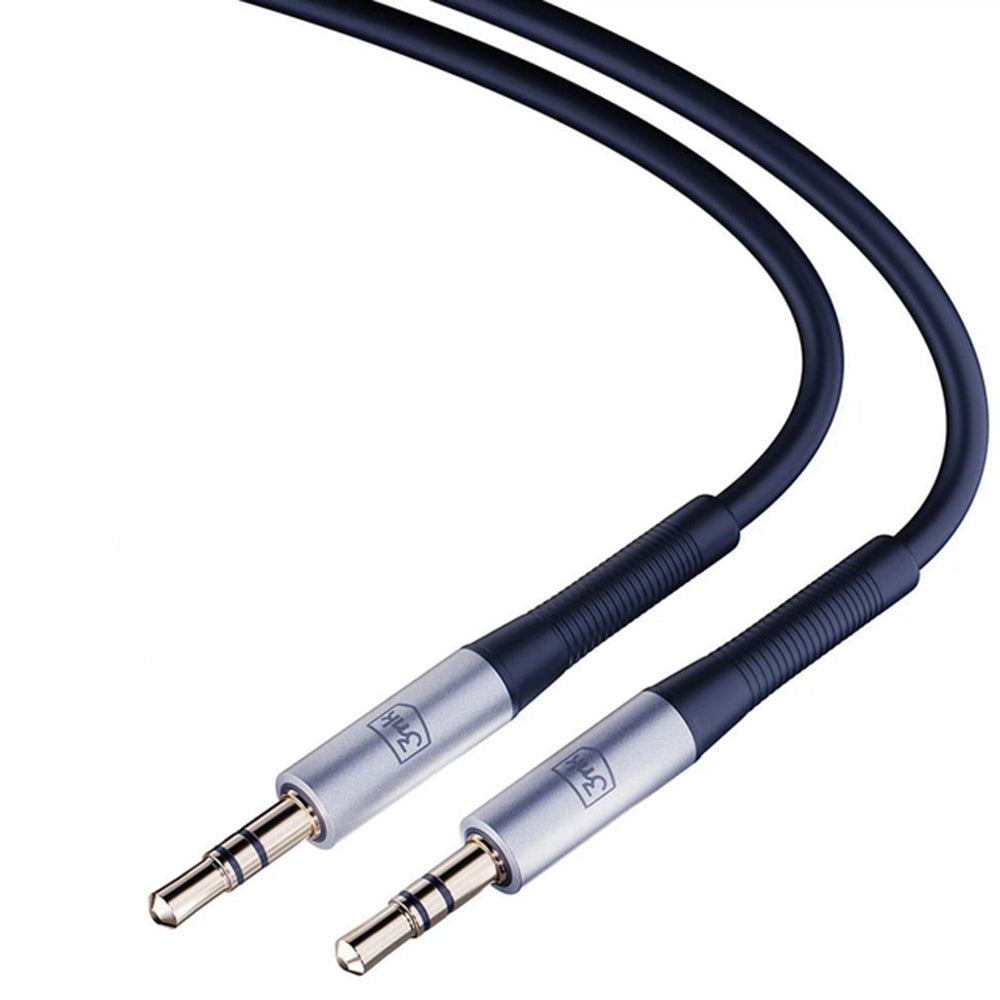 Cable de audio 3.5mm - 3.5mm 3MK, 1m, Negro