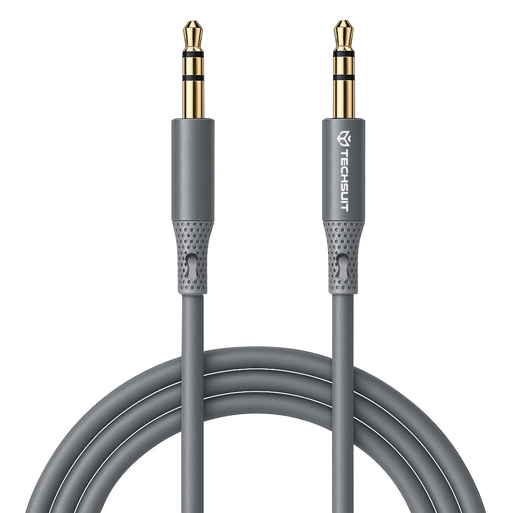 Audio Cable 3.5mm - 3.5mm Techsuit AC3 SoundFlex, 1m, Grey