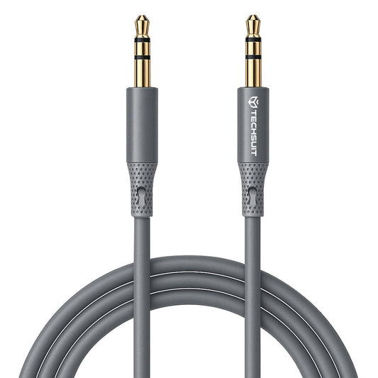 Cable Audio 3.5mm - 3.5mm Techsuit AC3 SoundFlex, 1m, Gris