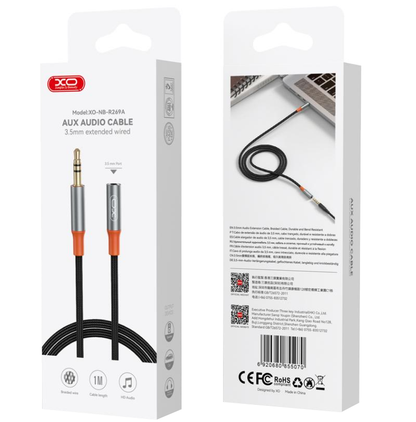 Cable de Audio 3.5mm - 3.5mm XO Design NB-R269A, 1m, Negro