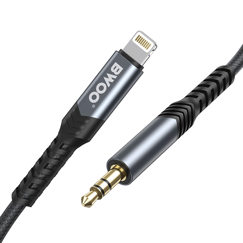 Cable de audio Lightning - 3,5 mm BWOO BO-AUX068, 1,2 m, negro 