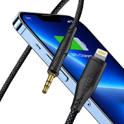 Cable Audio Lightning - 3.5mm Lito LA02, 1m, Negro