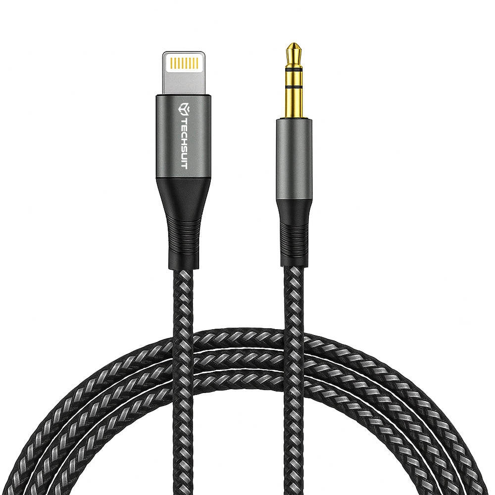 Cable Audio Lightning - 3.5mm Techsuit AC17 NexaSound, 1m, Gris