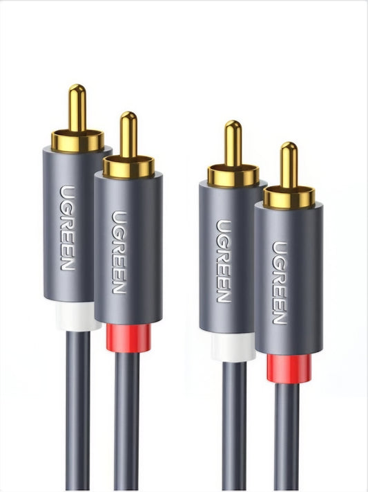 Cable Audio UGREEN AV104, 2 x RCA - 2 x RCA, 3m, Negro