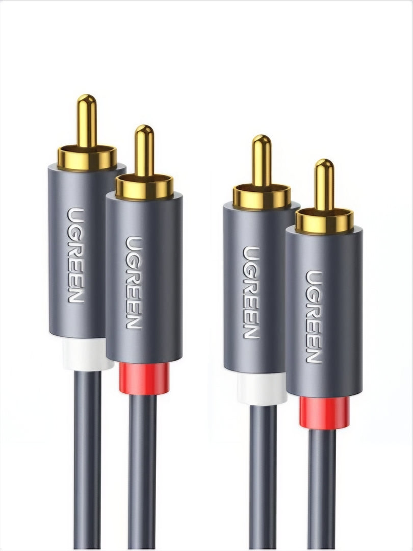 Cable Audio UGREEN AV104, 2 x RCA - 2 x RCA, 3m, Negro