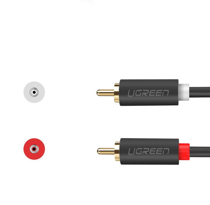 Cable Audio UGREEN AV104, 2 x RCA - 2 x RCA, 2m, Negro