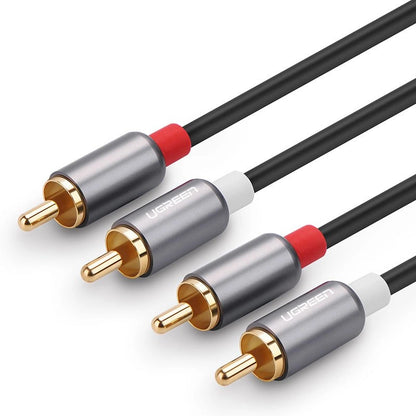 Cable Audio UGREEN AV104, 2 x RCA - 2 x RCA, 2m, Negro