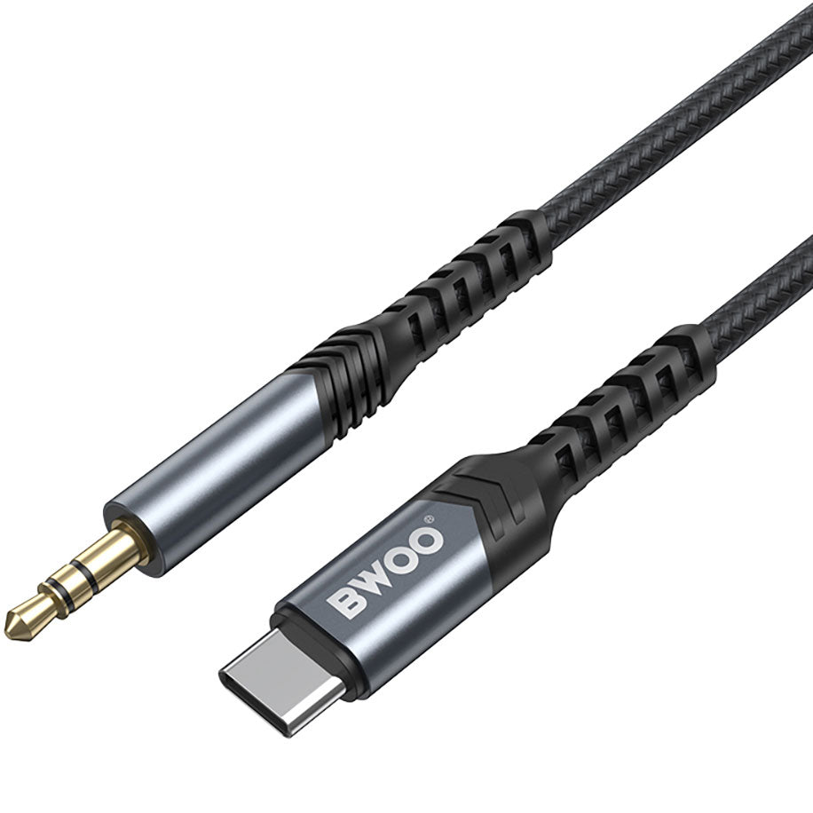 Cable de audio USB-C - 3,5 mm BWOO BO-AUX066, 1,2 m, negro 