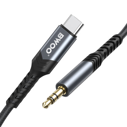 Cable de audio USB-C - 3,5 mm BWOO BO-AUX066, 1,2 m, negro 