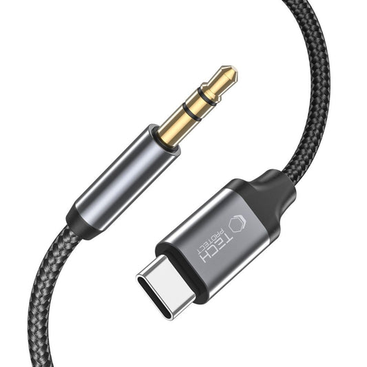 Cable de Audio USB-C - 3.5mm Tech-Protect Ultraboost, 1m, Negro