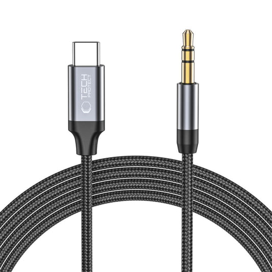 Cable de Audio USB-C - 3.5mm Tech-Protect Ultraboost, 1m, Negro