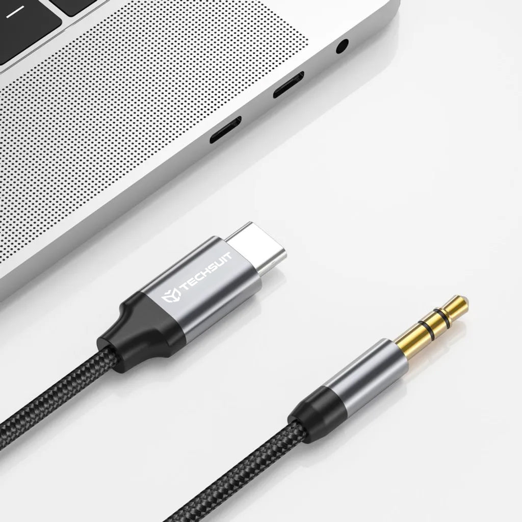 Cable de Audio USB-C - 3.5mm Techsuit AC11 FuseXound, 0.5m, Gris