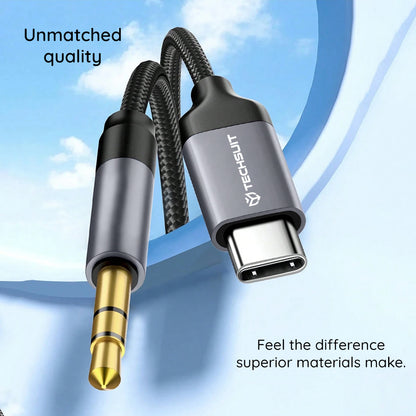 Cable de Audio USB-C - 3.5mm Techsuit AC11 FuseXound, 0.5m, Gris