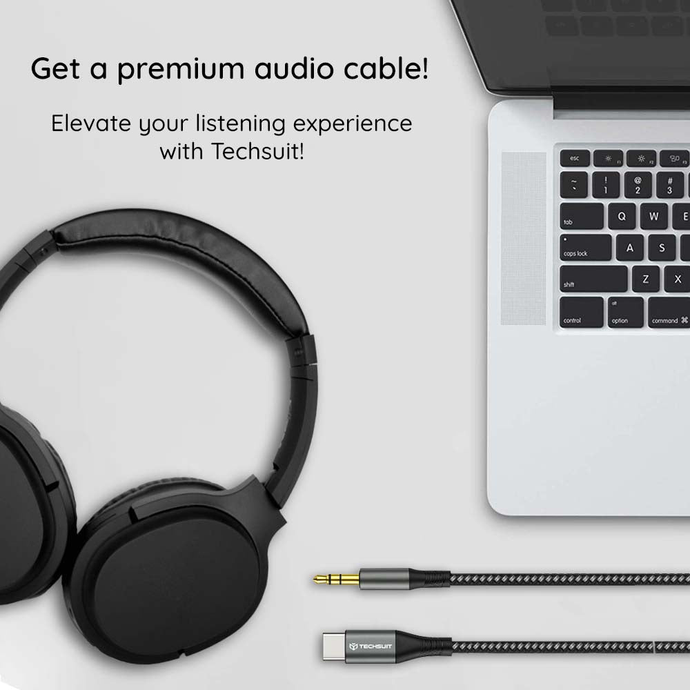 Cable de Audio USB-C - 3.5mm Techsuit AC16 NexaSound, 1m, Gris
