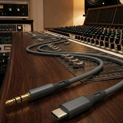 Cable Audio USB-C - 3.5mm Techsuit AC4 SoundFlex, 1m, Gris