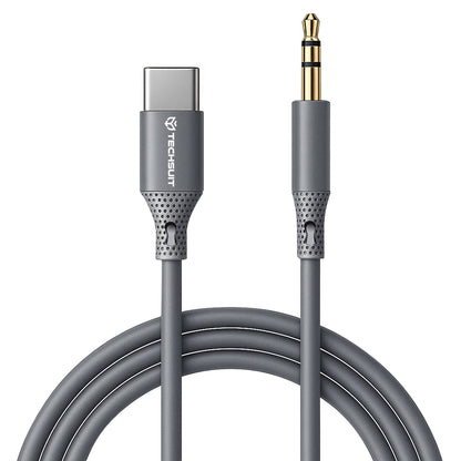 Cable Audio USB-C - 3.5mm Techsuit AC4 SoundFlex, 1m, Gris