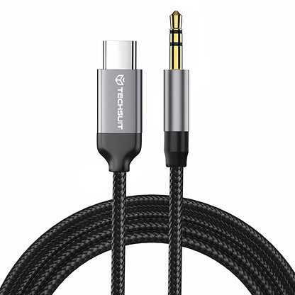 Cable Audio USB-C - 3.5mm Techsuit AC9 SoundShell, 1.5m, Gris