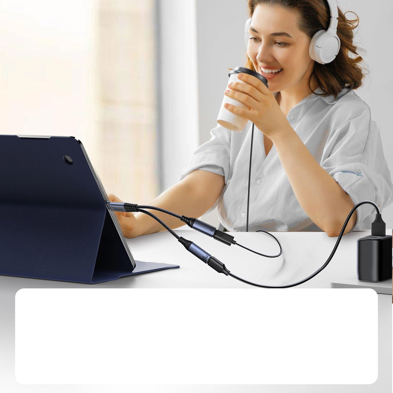 Cable de Audio USB-C - 2 x USB-C Joyroom SY-C03, 0.14m, Negro