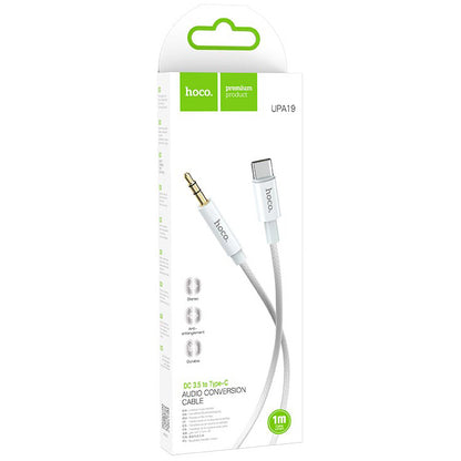 Cable de Audio USB-C - 3.5mm HOCO UPA19, 1m, Plateado