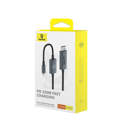 Cable de audio y vídeo USB-C USB-C - DisplayPort Baseus, 8K, 1,5m, 1,5m, Negro B006337070D111-02