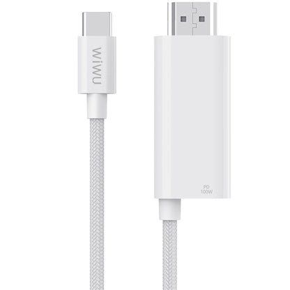 Cable de audio y vídeo USB-C - HDMI WiWu Wi-PS001, 1,8 m, blanco