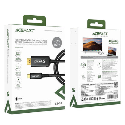 Cable de Audio y Video USB-C - HDMI Acefast C1-10, 1.8m, Negro