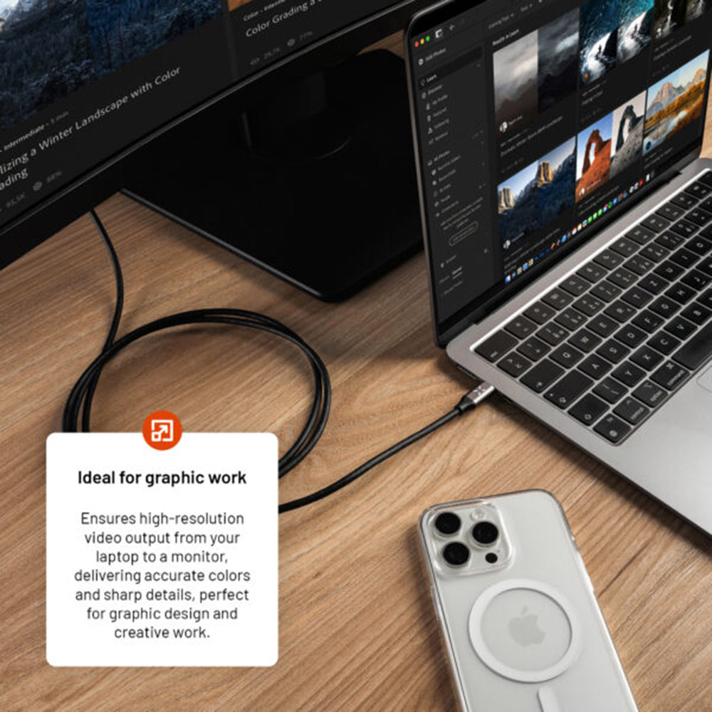 Cable de Audio y Video USB-C - HDMI Fixed, 2m, Gris