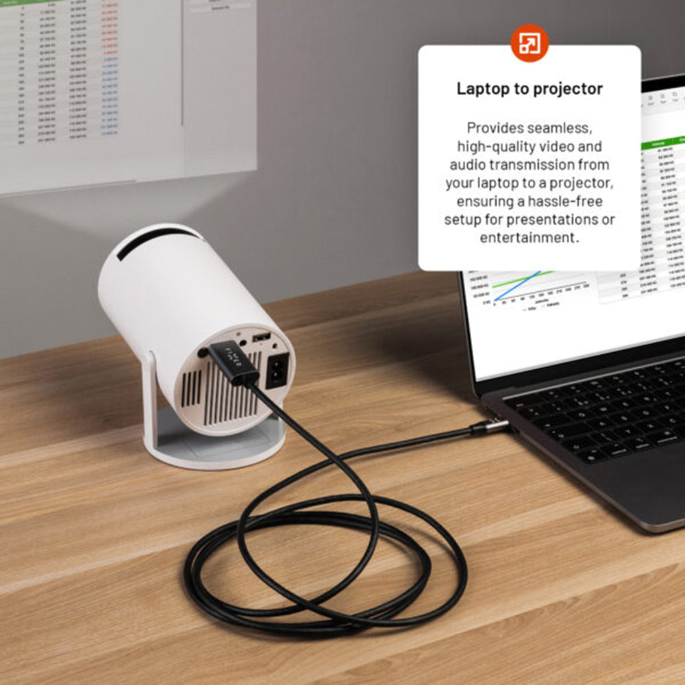 Cable de Audio y Video USB-C - HDMI Fixed, 2m, Gris