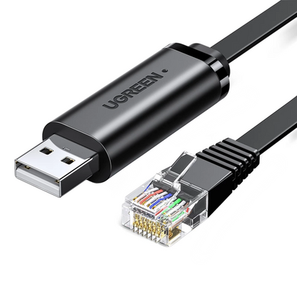 Cable de Consola USB UGREEN CM204, RJ45, 3m, Negro, Reacondicionado