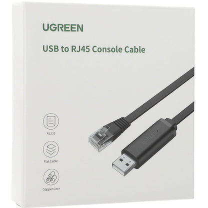 Cable Consola USB UGREEN CM204, RJ45, 3m, Negro