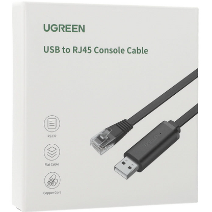 Cable de Consola USB UGREEN CM204, RJ45, 3m, Negro, Reacondicionado