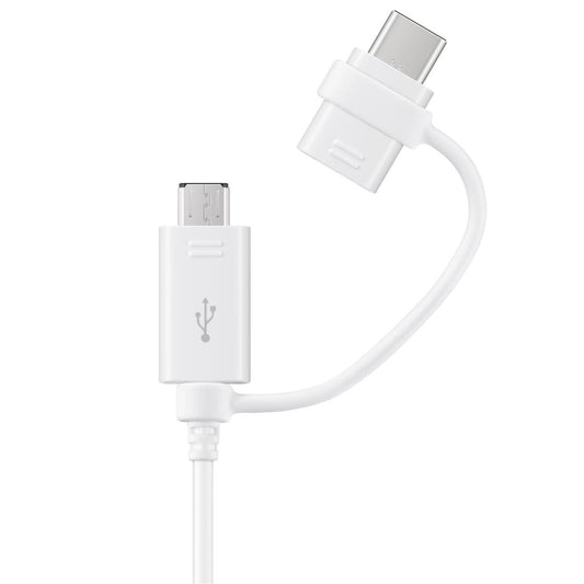 Cable de carga y datos USB-A - USB-C / microUSB Samsung Combo 2en1, 18 W, 1,5 m, blanco EP-DG930DWEGWWWW