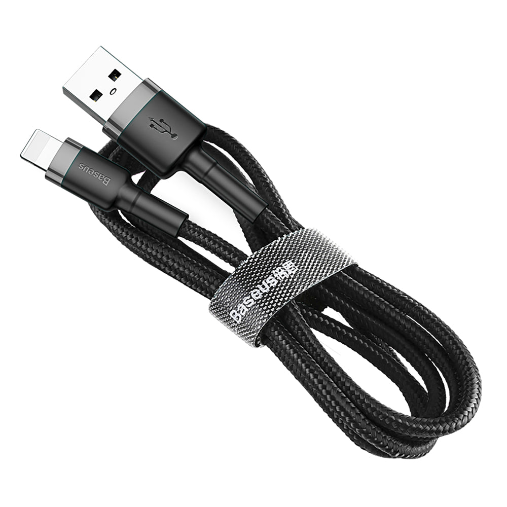 Cable de datos y carga USB-A - Lightning Baseus Cafule, 18W, 1m, Gris CALKLF-BG1