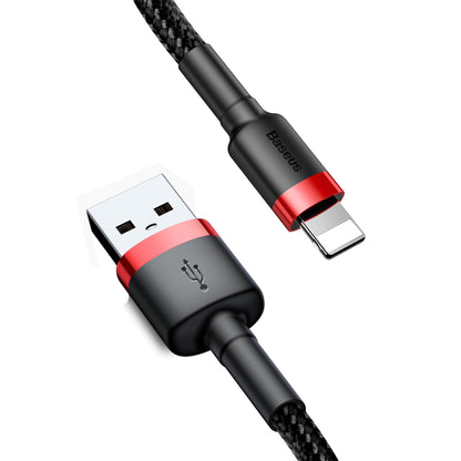 Cable de datos y carga USB-A - Lightning Baseus Cafule, 18W, 1m, Negro CALKLF-B19