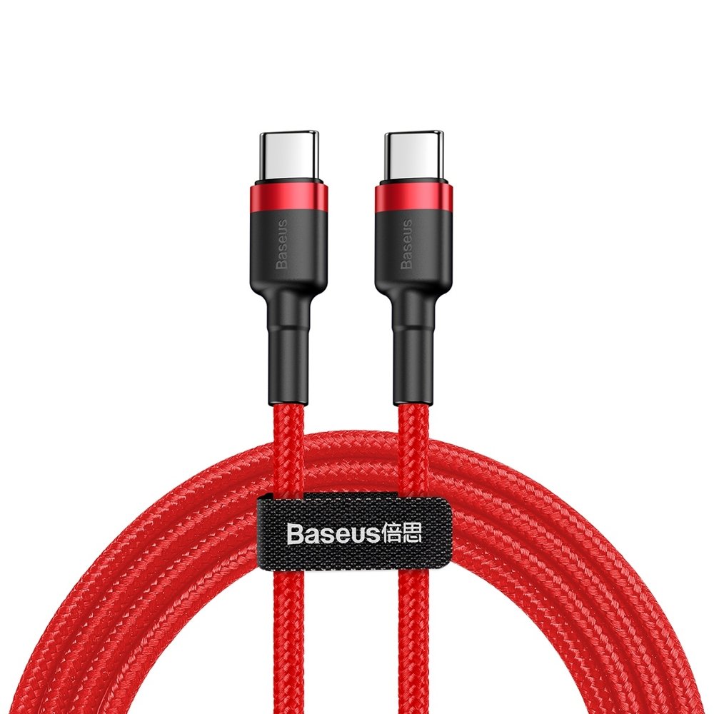 Cable de carga y datos USB-C - USB-C Baseus Cafule, 60W, 1m, Rojo CATKLF-G09