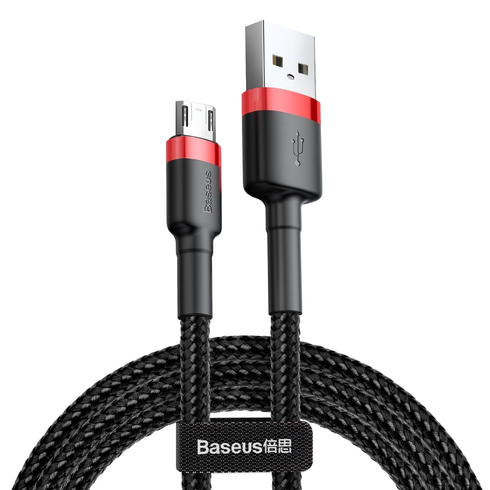 Cable de datos y carga USB-A - microUSB Baseus Cafule, 18W, 1m, Rojo CAMKLF-B91