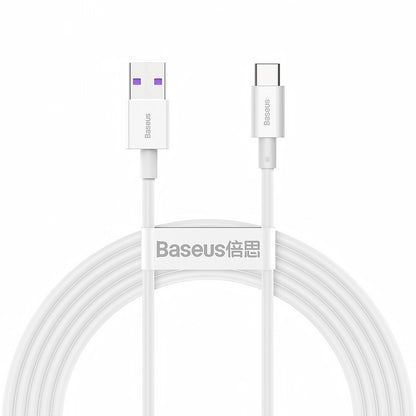 Cable de datos y carga USB-A - USB-C Baseus Superior Series, 66W, 2m, Blanco CATYS-A02