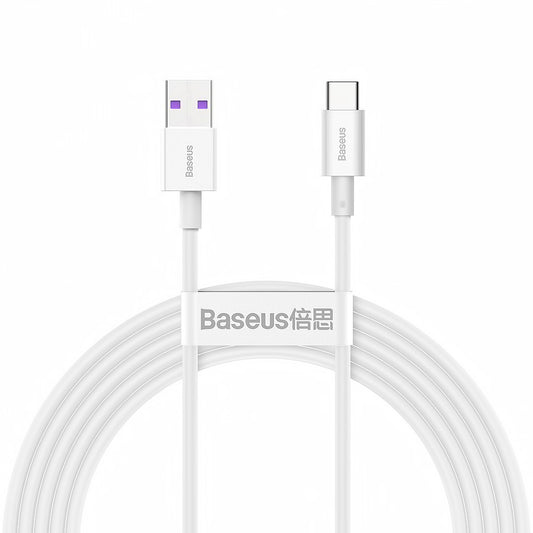 Cable de datos y carga USB-A - USB-C Baseus Superior Series, 66W, 2m, Blanco CATYS-A02