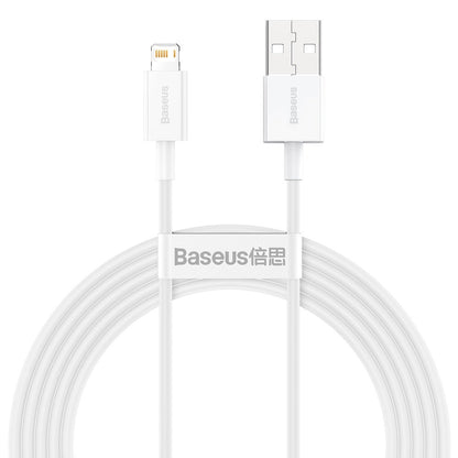 Cable de datos y carga USB-A - Lightning Baseus Superior Series, 20W, 2m, Blanco CALYS-C02