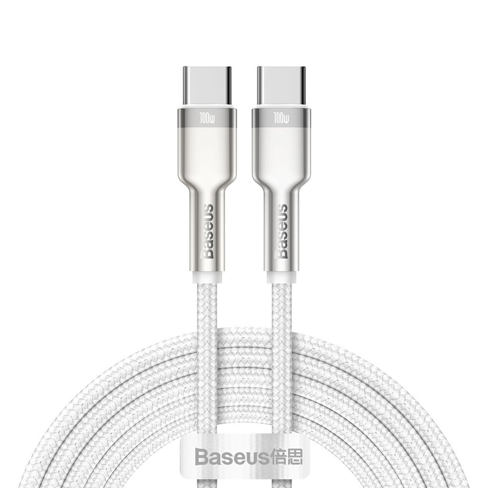 Cable de carga y datos USB-C - USB-C Baseus Cafule, 100W, 2m, Blanco CATJK-D02 