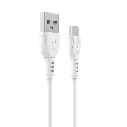 Cable de datos y carga USB-A - microUSB Borofone BX51 Triumph MP, 18W, 1m, Blanco