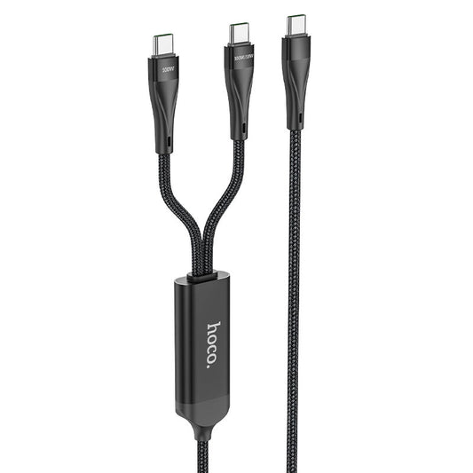 Cable de carga y datos USB-C - USB-C HOCO U102 Super, 100W, 1,2m, Negro