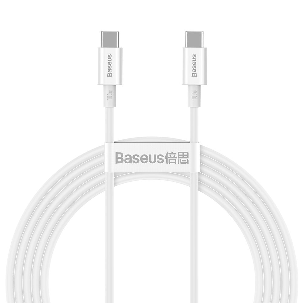 Cable de carga y datos USB-C - USB-C Baseus Superior Series, 100W, 2m, Blanco CATYS-C02