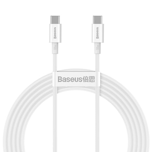 Cable de carga y datos USB-C - USB-C Baseus Superior Series, 100W, 2m, Blanco CATYS-C02