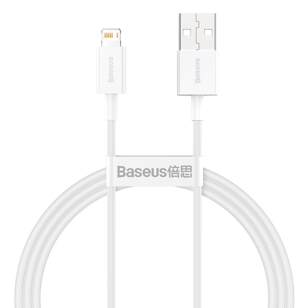 Cable de datos y carga USB-A - Lightning Baseus Superior Series, 20W, 1m, Blanco CALYS-A02