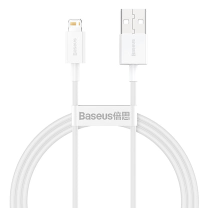 Cable de datos y carga USB-A - Lightning Baseus Superior Series, 20W, 1m, Blanco CALYS-A02