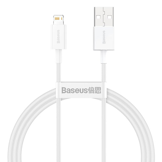 Cable de datos y carga USB-A - Lightning Baseus Superior Series, 20W, 1m, Blanco CALYS-A02