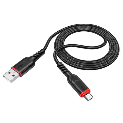 HOCO X59 Victory USB-A - microUSB Cable de datos y carga, 18W, 1m, Negro