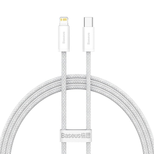 Cable de carga y datos de carga rápida dinámica USB-C - Lightning Baseus, 20 W, 1 m, blanco CALD000002